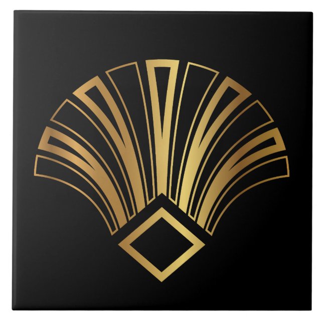 Luxury Art Deco Fan Motif Tile (Front)