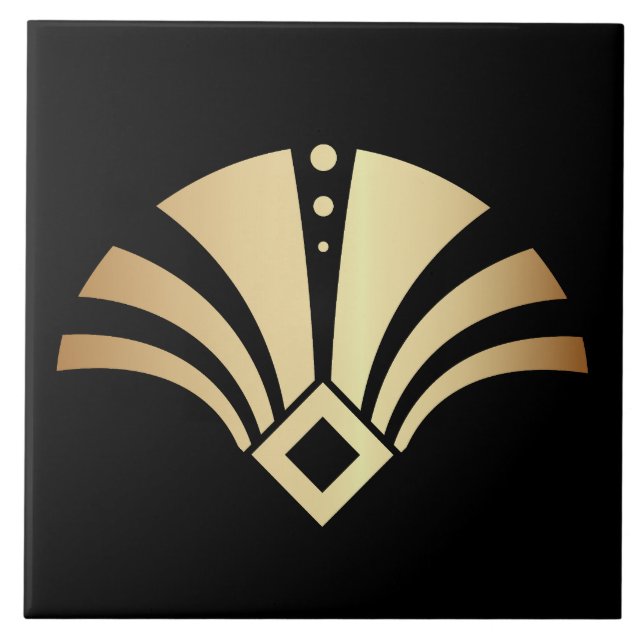 Luxury Art Deco Fan Motif Tile (Front)