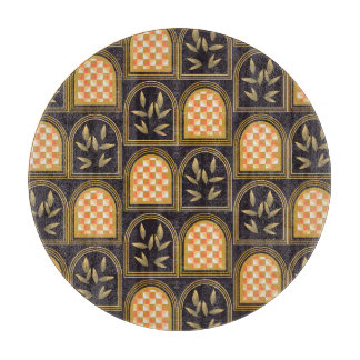 Luxury Art Deco Geometric Floral Seamless Pattern Cutting Board