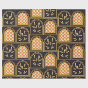 Luxury Art Deco Geometric Floral Seamless Pattern  Wrapping Paper