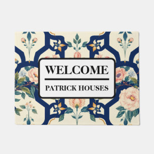 Luxury Art Deco Gold Floral Doormat