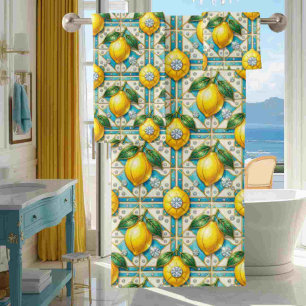 Luxury Art Deco Lemons Diamonds Bath Towel Set