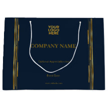 Luxury Art Deco Navy Gold Pinstripe Corporate