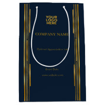 Luxury Art Deco Navy Gold Pinstripe Corporate