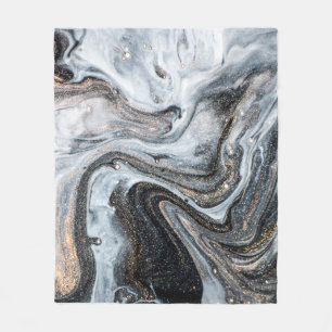 Luxury art in Eastern style. Golden swirl, artisti Fleece Blanket