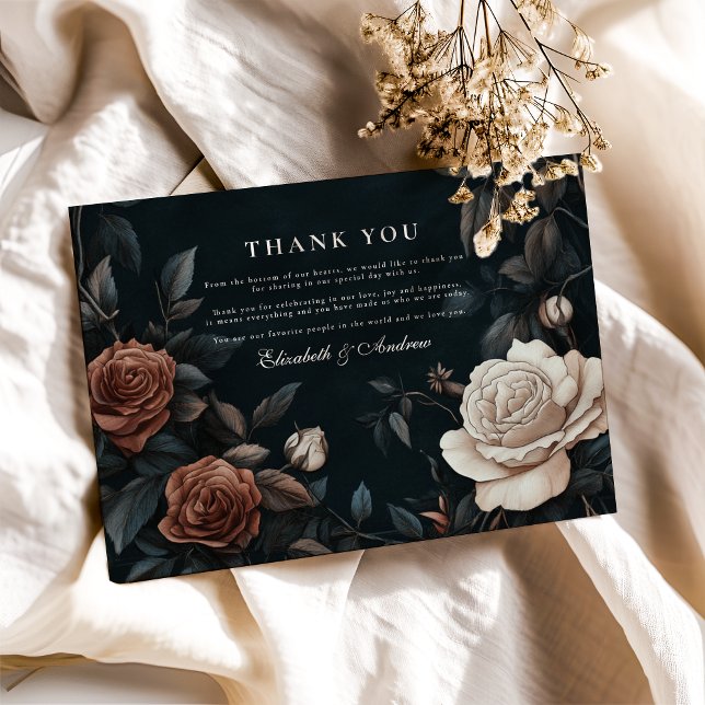 Luxury Art Nouveau Floral Wedding  Thank You Card (Creator Uploaded)