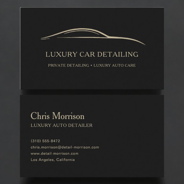 Luxury Auto Detailing Black & Gold Business Card (Creator Uploaded)
