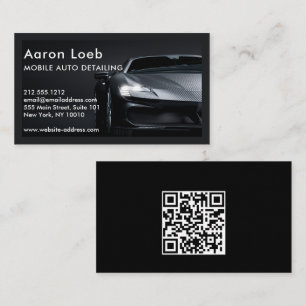 Luxury Auto Detailing Car Cleaning Repair QR Code Business Card