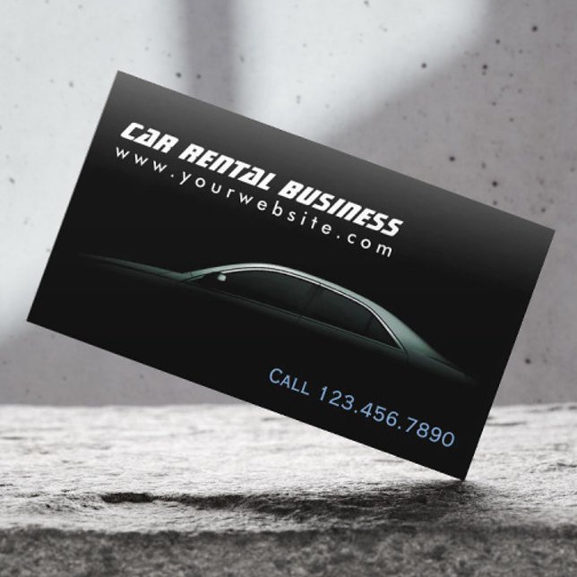 Luxury Auto Outline Car Hire/Rental Business Card (Creator Uploaded)