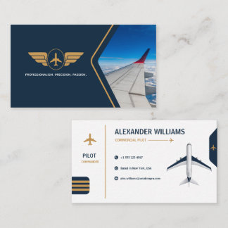Luxury Aviation Pilot Template | Modern Airline Business Card