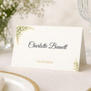 Luxury Baby's Breath Floral Wedding Place Card
