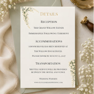 Luxury Baby's Breath Floral Wedding Themed  Invitation