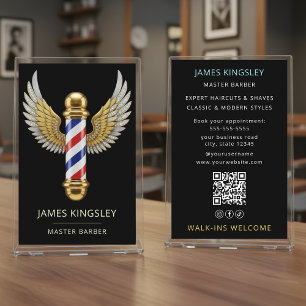 Luxury Barber Pole Haircut Professional Barbershop Flyer