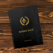 Luxury barber shop black leather look gold