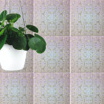 Luxury Baroque Gold Damask Pattern On Pastel Ombre Tile<br><div class="desc">Luxury and elegant decorative tile design featuring gold damask ornate pattern on a pastel blue/pink/purple ombre background.</div>