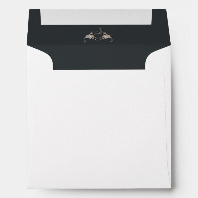 Luxury Baroque Square Wedding Envelope (Back (Bottom))