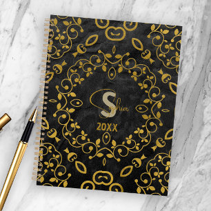 Luxury Baroque Vintage Black And Gold  Planner