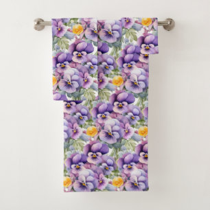 Luxury Bath Towel Set Pamper Yourself w/ Flowers