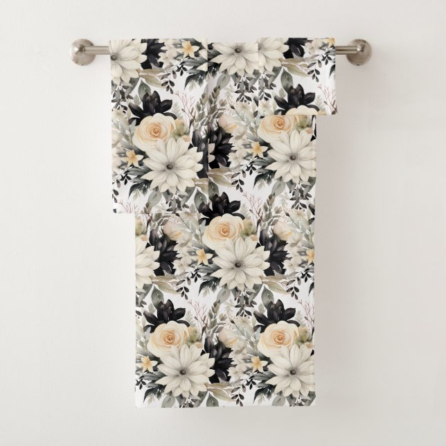 Luxury Bath Towel Set | Pamper Yourself w/ Flowers (Insitu)