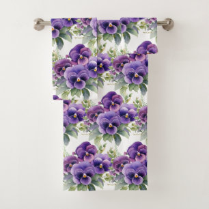 Luxury Bath Towel Set Pamper Yourself w/ Flowers