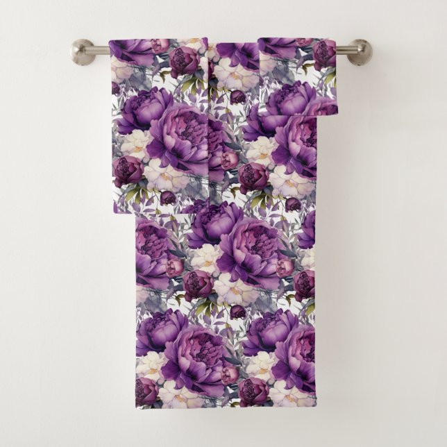 Luxury Bath Towel Set | Pamper Yourself w/ Flowers (Insitu)
