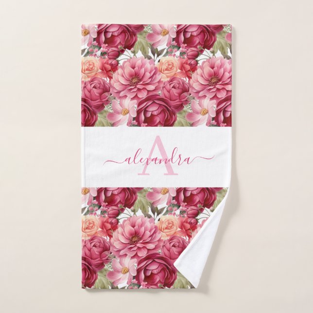 Luxury Bath Towel Set | Pamper Yourself w/ Flowers (Hand Towel)