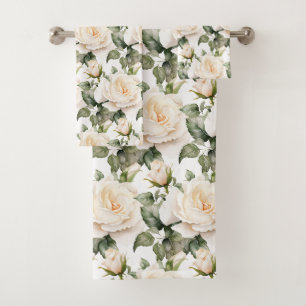 Luxury Bath Towel Set Pamper Yourself w/ Flowers