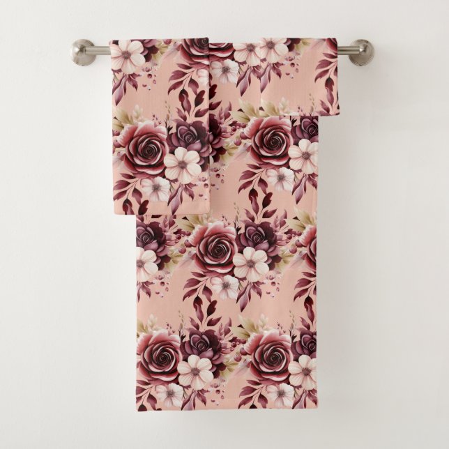 Luxury Bath Towel Set | Pamper Yourself w/ Flowers (Insitu)