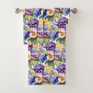 Luxury Bath Towel Set Pamper Yourself w/ Flowers