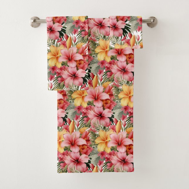 Luxury Bath Towel Set | Pamper Yourself w/ Flowers (Insitu)