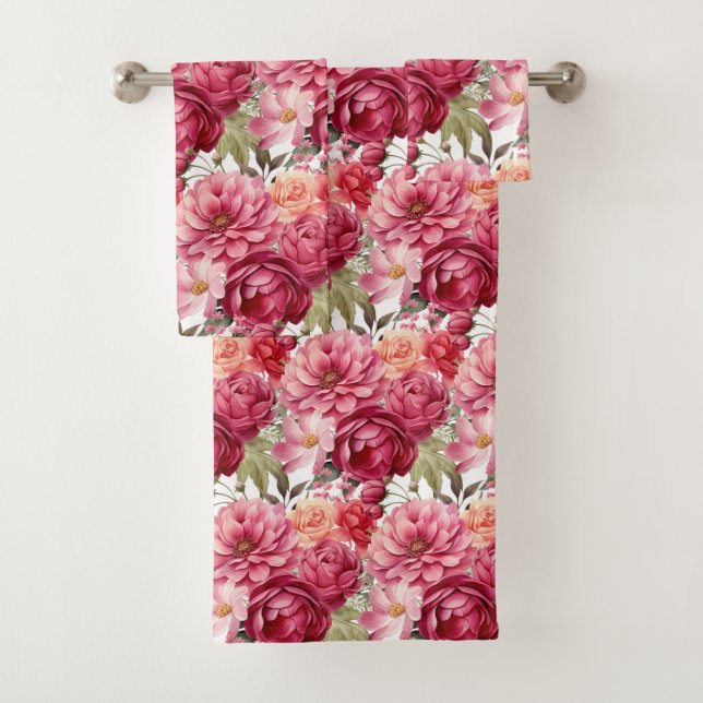 Luxury Bath Towel Set | Pamper Yourself w/ Flowers (Insitu)
