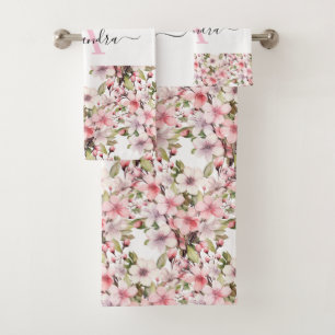 Luxury Bath Towel Set Pamper Yourself w/ Flowers