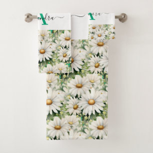 Luxury Bath Towel Set Pamper Yourself w/ Flowers