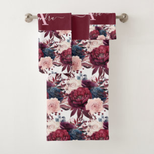 Luxury Bath Towel Set Pamper Yourself w/ Flowers
