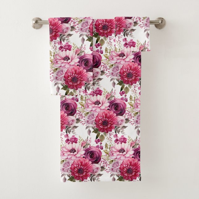 Luxury Bath Towel Set | Pamper Yourself w/ Flowers (Insitu)