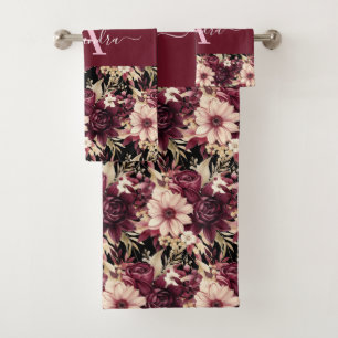 Luxury Bath Towel Set Pamper Yourself w/ Flowers