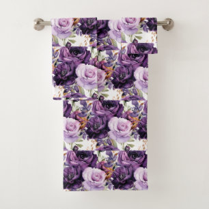 Luxury Bath Towel Set Pamper Yourself w/ Flowers