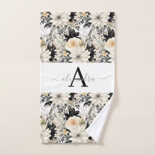 Luxury Bath Towel Set Pamper Yourself w/ Flowers
