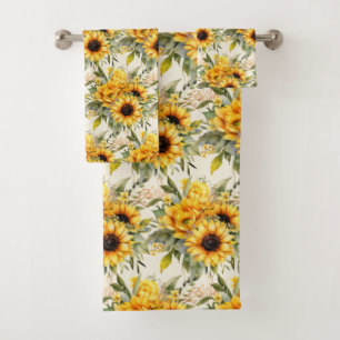 Luxury Bath Towel Set Pamper Yourself w/ Flowers