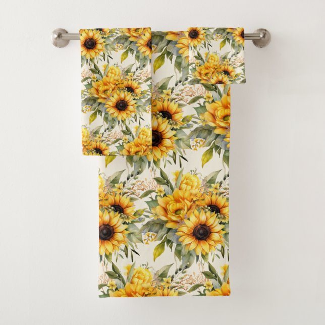 Luxury Bath Towel Set | Pamper Yourself w/ Flowers (Insitu)