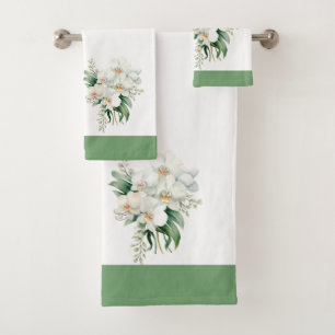 Luxury Bath Towel Set Pamper Yourself w/ Flowers