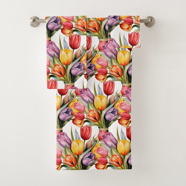 Luxury Bath Towel Set | Pamper Yourself w/ Flowers (Insitu)