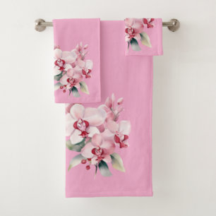 Luxury Bath Towel Set Pamper Yourself w/ Flowers