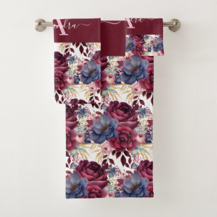 Luxury Bath Towel Set Pamper Yourself w/ Flowers