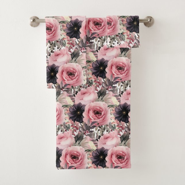Luxury Bath Towel Set | Pamper Yourself w/ Flowers (Insitu)