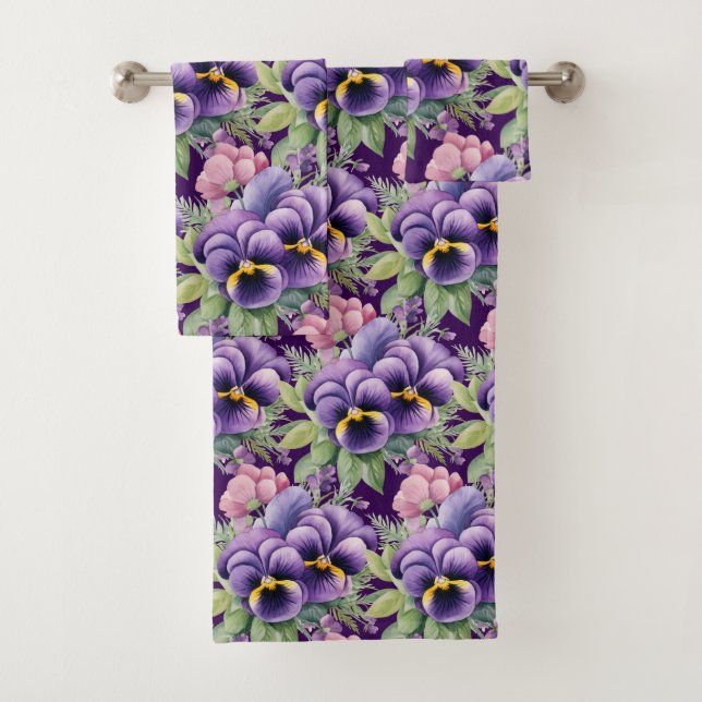 Luxury Bath Towel Set | Pamper Yourself w/ Flowers (Insitu)