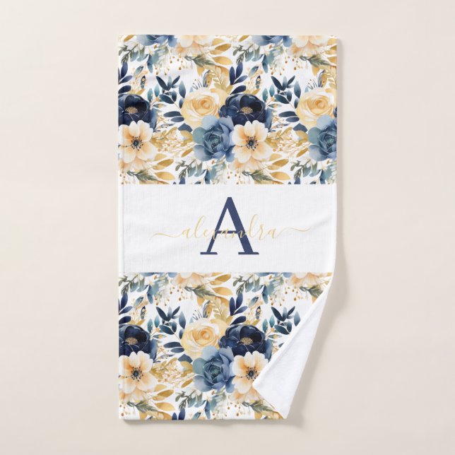 Luxury Bath Towel Set | Pamper Yourself w/ Flowers (Hand Towel)