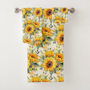 Luxury Bath Towel Set Pamper Yourself w/ Flowers
