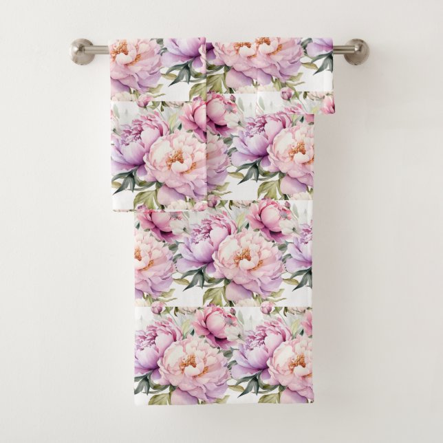 Luxury Bath Towel Set | Pamper Yourself w/ Flowers (Insitu)