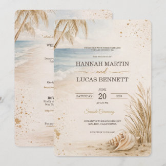 Luxury Beach Wedding Invitation Template